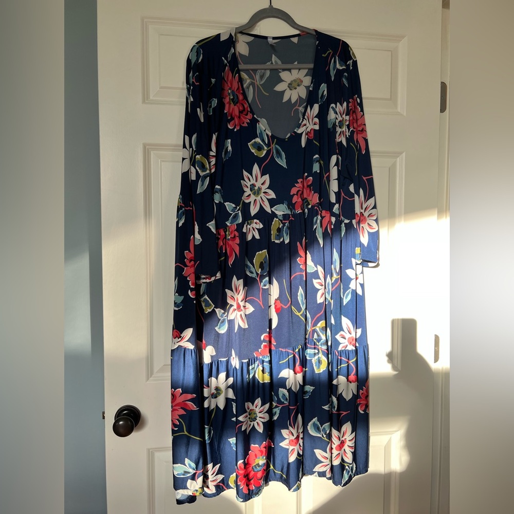 Cooper Road Summer dress v-neck 5x navy